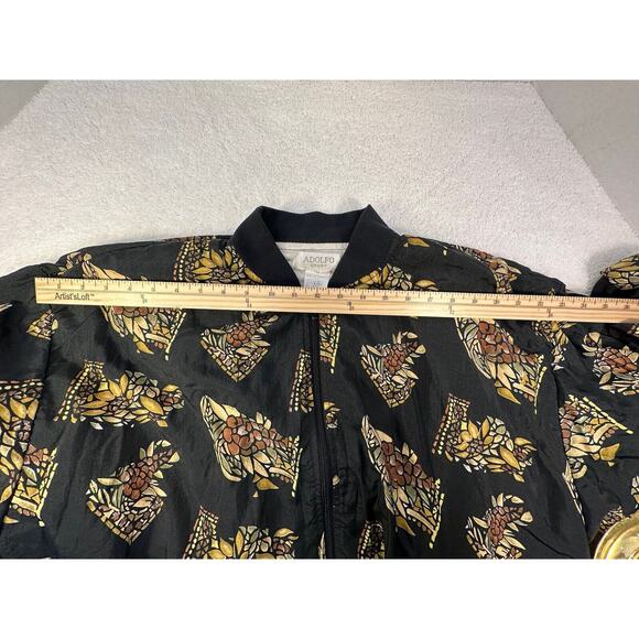 VINTAGE Adolfo Sport 80s 90s Bomber Jacket Unique PRINT’S For All SEASON! Sz.L - Picture 14 of 14